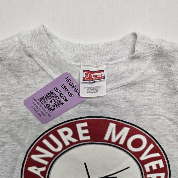 Vintage Sweatshirt Mens Large Gray Crewneck Manure Movers of America Local 239 - Picture 6 of 9